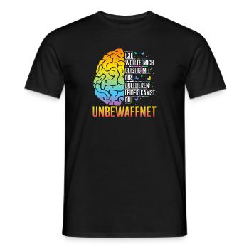 Lustiger Intelligenz Spruch - Männer T-Shirt - Schwarz - Vorne - AI Model Male 178 light (178cm)