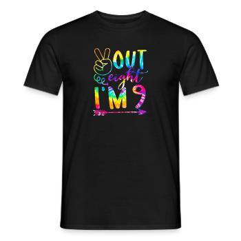 Peace Out Eight I’m 9 Tie Dye 9th Joyeux anniversaire - T-shirt homme - noir - Devant - AI Model Male 178 light (178cm)