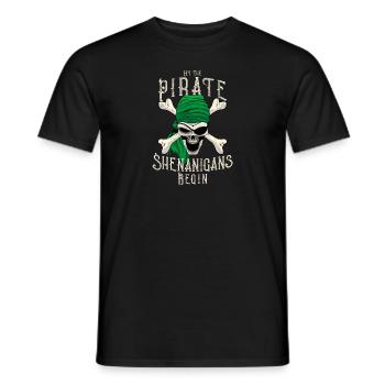 Lass die Piraten-Spielereien beginnen - Pirate Skull - Männer T-Shirt - Schwarz - Vorne - AI Model Male 178 light (178cm)