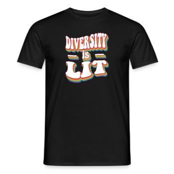 La diversité est éclairée - Pride Rainbow LGBTQ+ - T-shirt homme - noir - Devant - AI Model Male 178 light (178cm)