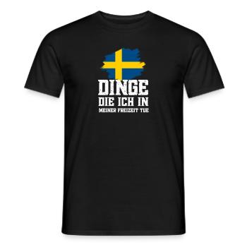 Dinge in Freizeit Schweden Flagge Urlaub Geschenk - Männer T-Shirt - Schwarz - Vorne - AI Model Male 178 light (178cm)