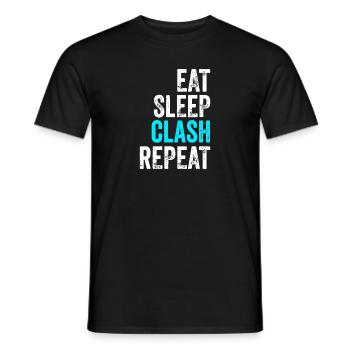 Mens Gaming Clan idea Eat Sleep Clash Repeat - Men's T-Shirt - black - Front - AI Model Male 178 light (178cm)