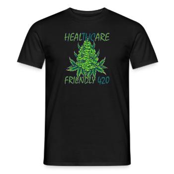 MARIHUANA SMOKE 420 CANNABIS WEED HANF DESIGN - Männer T-Shirt - Schwarz - Vorne - AI Model Male 178 light (178cm)