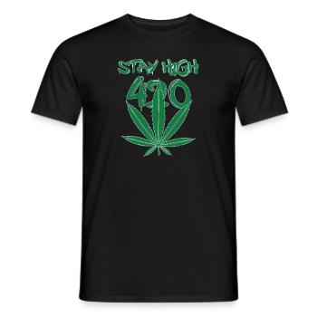 MARIHUANA SMOKE 420 CANNABIS WEED HANF DESIGN - Männer T-Shirt - Schwarz - Vorne - AI Model Male 178 light (178cm)