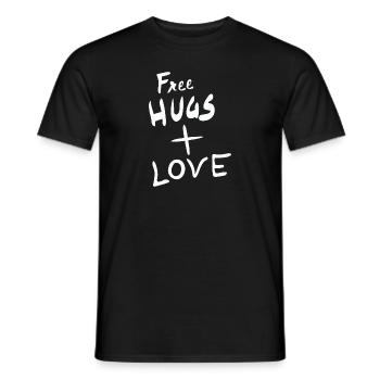Câlins gratuits + amour - T-shirt homme - noir - Devant - AI Model Male 178 light (178cm)