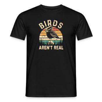 Lustige Retro-Vintage-Vögel sind keine echten Vogelspione - Männer T-Shirt - Schwarz - Vorne - AI Model Male 178 light (178cm)