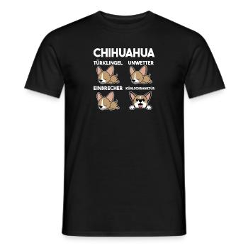 Hund Chihuahua - Männer T-Shirt - Schwarz - Vorne - AI Model Male 178 light (178cm)