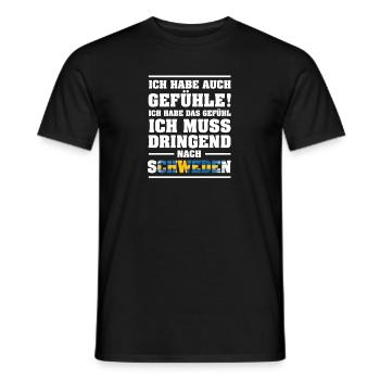 Schweden Gefühle Flagge Urlaub Geschenk - Männer T-Shirt - Schwarz - Vorne - AI Model Male 178 light (178cm)