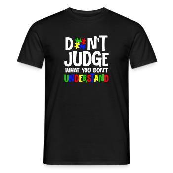 Autism Awareness – Don't Condemn What - Men's T-Shirt - black - Front - AI Model Male 178 light (178cm)