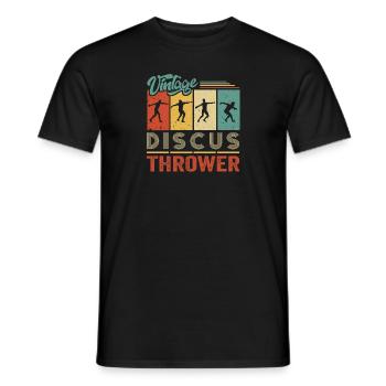 Diskus Athlete Vintage Retro Discus Werfer - Männer T-Shirt - Schwarz - Vorne - AI Model Male 178 light (178cm)
