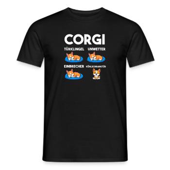 Hund Corgi - Männer T-Shirt - Schwarz - Vorne - AI Model Male 178 light (178cm)