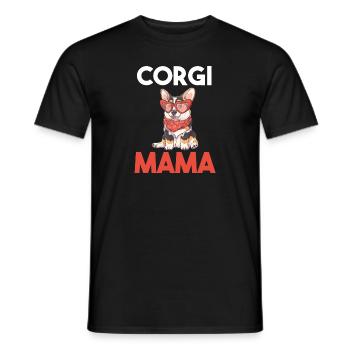 Chien Corgi Mama - T-shirt homme - noir - Devant - AI Model Male 178 light (178cm)