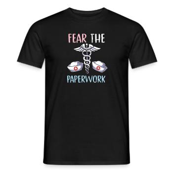 craignez la paperasse Conception pour un hôpital - T-shirt homme - noir - Devant - AI Model Male 178 light (178cm)