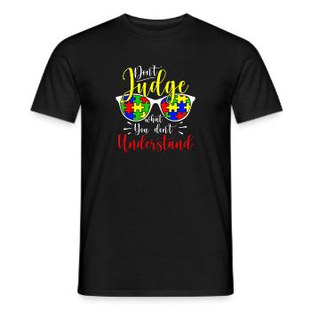 Autism Awareness – Don't Condemn What - Men's T-Shirt - black - Front - AI Model Male 178 light (178cm)