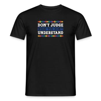 Autism Awareness – Don't Condemn What - Men's T-Shirt - black - Front - AI Model Male 178 light (178cm)