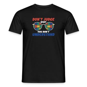 Autism Awareness – Don't Condemn What - Men's T-Shirt - black - Front - AI Model Male 178 light (178cm)