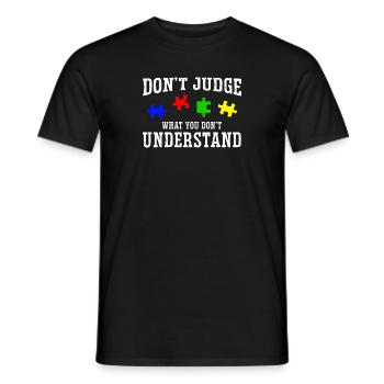 Autism Awareness – Don't Condemn What - Men's T-Shirt - black - Front - AI Model Male 178 light (178cm)