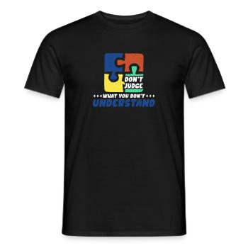 Autism Awareness – Don't Condemn What - Men's T-Shirt - black - Front - AI Model Male 178 light (178cm)