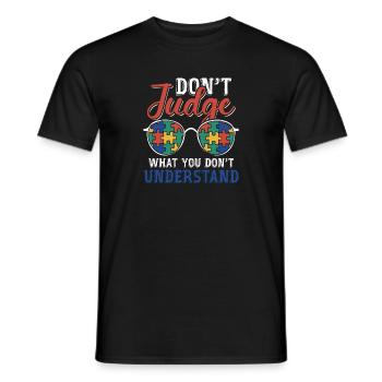 Autism Awareness – Don't Condemn What - Men's T-Shirt - black - Front - AI Model Male 178 light (178cm)
