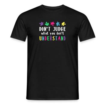Autism Awareness – Don't Condemn What - Men's T-Shirt - black - Front - AI Model Male 178 light (178cm)