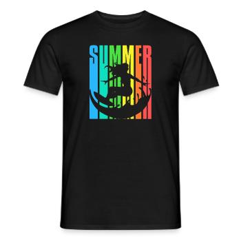 Surfin Summer Surfergirl 2023 colourful - Men's T-Shirt - black - Front - AI Model Male 178 light (178cm)