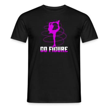 Go Figure Skater Ice Skating - Men's T-Shirt - black - Front - AI Model Male 178 light (178cm)