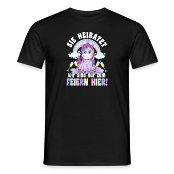 Sie Heiratet Braut Bride Polterabend Feiern JGA - Männer T-Shirt - Schwarz - Vorne - AI Model Male 178 light (178cm)