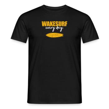 Wake Surf Every Day Ski Boat Owner Drive Water - Männer T-Shirt - Schwarz - Vorne - AI Model Male 178 light (178cm)