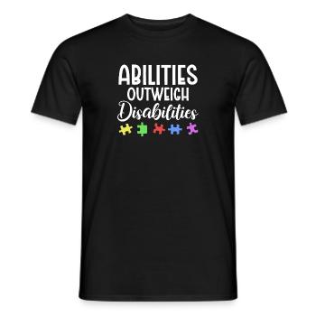 Autism awareness - abilities predominate - Men's T-Shirt - black - Front - AI Model Male 178 light (178cm)