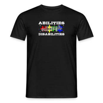 Autism awareness - abilities predominate - Men's T-Shirt - black - Front - AI Model Male 178 light (178cm)