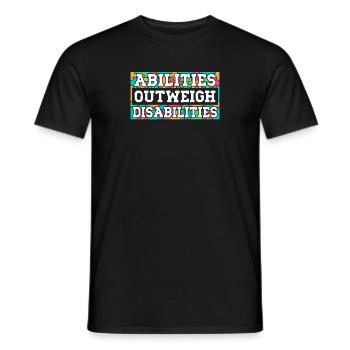 Autism awareness - abilities predominate - Men's T-Shirt - black - Front - AI Model Male 178 light (178cm)