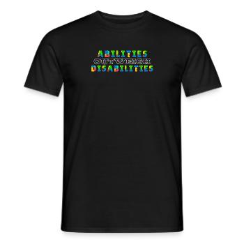 Autism awareness - abilities predominate - Men's T-Shirt - black - Front - AI Model Male 178 light (178cm)