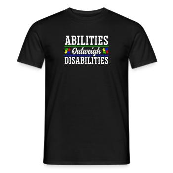 Autism awareness - abilities predominate - Men's T-Shirt - black - Front - AI Model Male 178 light (178cm)