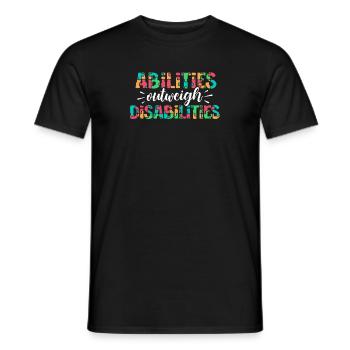 Autism awareness - abilities predominate - Men's T-Shirt - black - Front - AI Model Male 178 light (178cm)