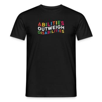 Autism awareness - abilities predominate - Men's T-Shirt - black - Front - AI Model Male 178 light (178cm)