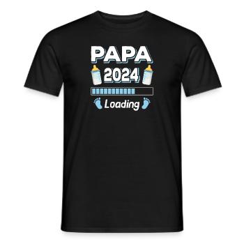 Dad Loading 2024 Father Fathers Father's Day - Men's T-Shirt - black - Front - AI Model Male 178 light (178cm)