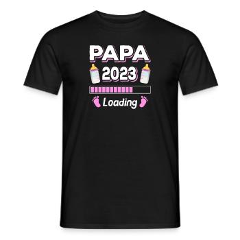 Papa Loading 2023 Père Fête des Pères - T-shirt homme - noir - Devant - AI Model Male 178 light (178cm)