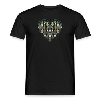 Sukkulente Kaktus Succa Lover Herz Pflanze - Männer T-Shirt - Schwarz - Vorne - AI Model Male 178 light (178cm)