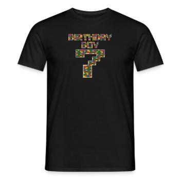Nettes Geschenk zum 7. Geburtstag 7 Jahre altes Blockgebäude - Männer T-Shirt - Schwarz - Vorne - AI Model Male 178 light (178cm)