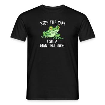 Stop the car I see giant bullfrog - Männer T-Shirt - Schwarz - Vorne - AI Model Male 178 light (178cm)