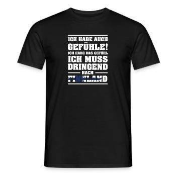 Ich muss dringend nach Finnland Urlaub Geschenk - Männer T-Shirt - Schwarz - Vorne - AI Model Male 178 light (178cm)