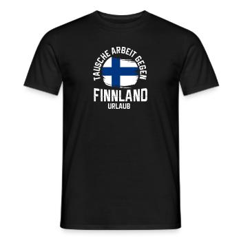 Tausche Arbeit gegen Finnland Urlaub Geschenk - Männer T-Shirt - Schwarz - Vorne - AI Model Male 178 light (178cm)