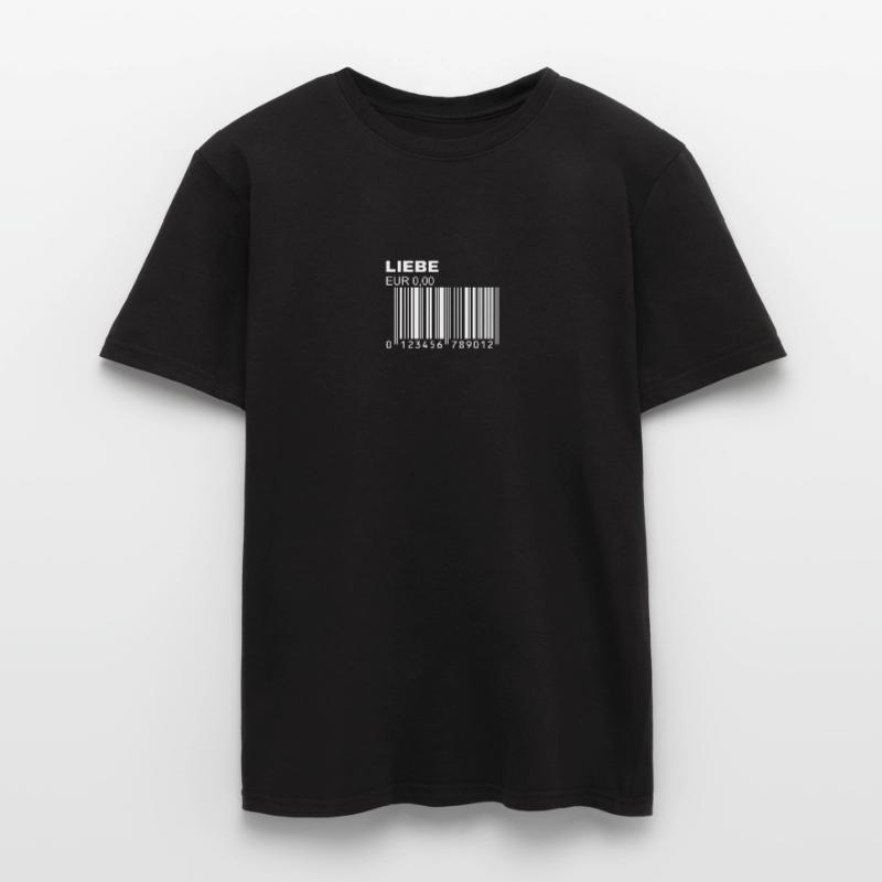 Liebe Barcode Strichcode Bar Code Trendy Statement Männer T-Shirt