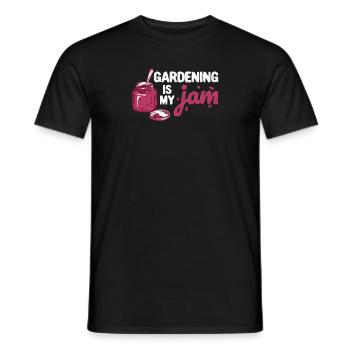 Gardening Is My Jam Jar Funny Gardener Plants - Men's T-Shirt - black - Front - AI Model Male 178 light (178cm)