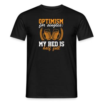Optimism for singles: my bed is half full - Männer T-Shirt - Schwarz - Vorne - AI Model Male 178 light (178cm)