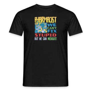 Pharmazeut - Apotheke - Dummheit heilen - Männer T-Shirt - Schwarz - Vorne - AI Model Male 178 light (178cm)