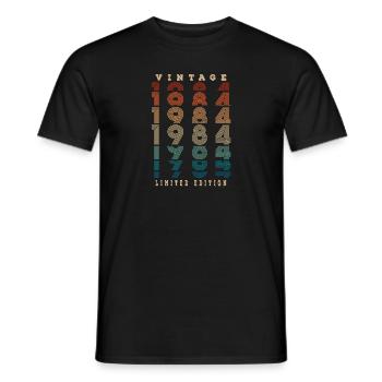 Vintage 1984 Limited Edition 40th Birthday - T-shirt homme - noir - Devant - AI Model Male 178 light (178cm)