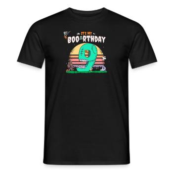 It's my Boo-rthday, Funny Halloween 9 Years Old - Men's T-Shirt - black - Front - AI Model Male 178 light (178cm)