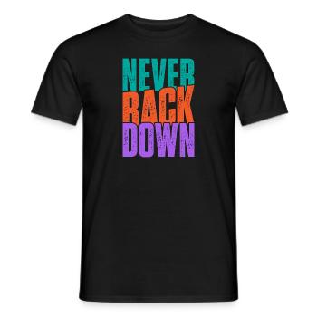 Never back down - Männer T-Shirt - Schwarz - Vorne - AI Model Male 178 light (178cm)