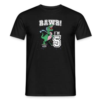 Rawr I'm 5 5th Birthday Party T Rex Dinosaurier - Männer T-Shirt - Schwarz - Vorne - AI Model Male 178 light (178cm)